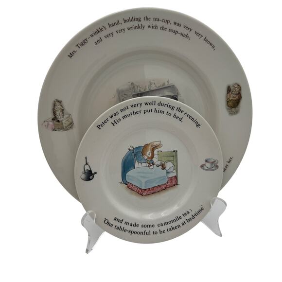 Wedgwood Mrs. Tiddy Winkle Dinner Plate and Peter Rabbit B&B Plate Bone China - Picture 2 of 12